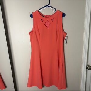 Chic Sleeveless Coral Mini Dress